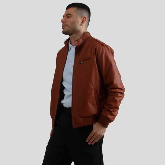 Men's Faux Leather Iconic Racer Jacket - Picture 4 of 6